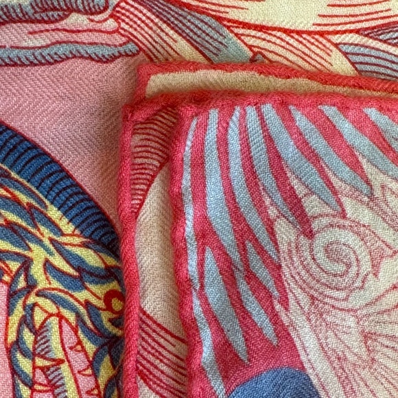 Hermès Pink 140cm Cashmere &  Silk Scarf / Shawl - Cosmographia Universalis - Picture 8 of 16